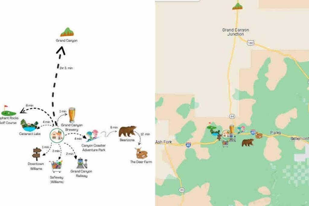 Walk To Gc Train Depot And Route 66, King Beds, Game Room, Bbq, Firepit Williams Kültér fotó